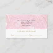 フェミニンなばら色の金ゴールドの大理石|の次のアポイントメント 予約カード (裏面)