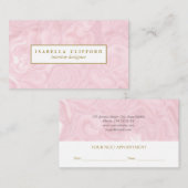 フェミニンなばら色の金ゴールドの大理石|の次のアポイントメント 予約カード (正面/裏面)