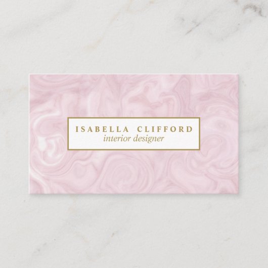 フェミニンなばら色の金ゴールドの大理石|の次のアポイントメント 予約カード (正面)