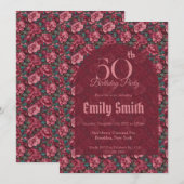 フェミニンなガーデニアの花のファーストバースデーギフト 招待状 (正面/裏面)