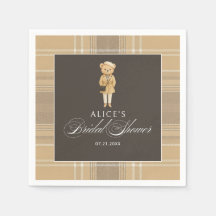 フェミニンなクマ ベージュのブライダルシャワー