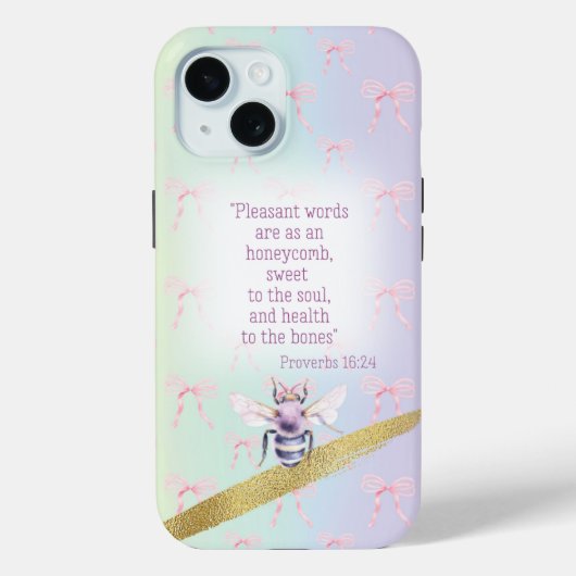 フェミニンなパステルレインボー・コケットウォーターカラーの蜂信仰 Case-Mate iPhoneケース (裏面)