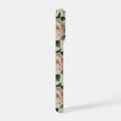 フェミニンなピンクの芍薬の白い花柄 iPhoneケース (右側面)
