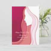 フェミニンなプロフィールの女性の日カード カード (スタンド正面)