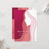 フェミニンなプロフィールの女性の日カード カード (正面/裏面インサイチュ)