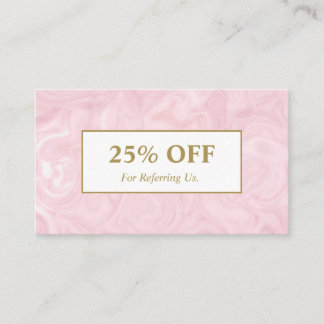 フェミニンなプロフェッショナルのばら色の金ゴールドの大理石のサロンのスパ 紹介カード