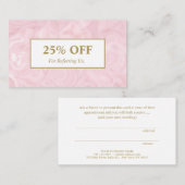 フェミニンなプロフェッショナルのばら色の金ゴールドの大理石のサロンのスパ 紹介カード (正面/裏面)