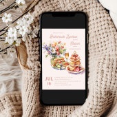 フェミニンなランチ ワイン 花 花嫁の友人 ランチョン 招待状