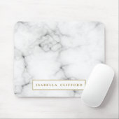 フェミニンなロゴの専門の白くおよび黒い大理石 マウスパッド (マウス)