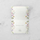 フェミニンなワイルドフラワーの結婚式前お礼カード サンキューカード (内部)