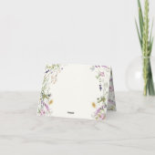 フェミニンなワイルドフラワーの結婚式前お礼カード サンキューカード (裏面)
