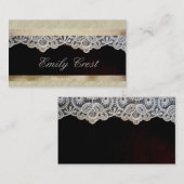 フェミニンな名刺のレースのヴィンテージ 名刺 (正面/裏面)
