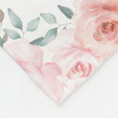 フェミニンな森林ピンクの花のバラの女の子の子供部屋 フリースブランケット (角)