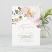 フェミニンな水彩フラワーブラッシュ招待状 招待状 (スタンド正面)