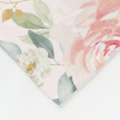 フェミニンな水彩画の赤面のバラの女の赤ちゃんの子供部屋 フリースブランケット (角)