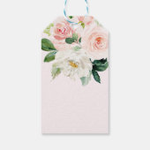 フェミニンな白鳥のプリンセスの花柄のばら色の誕生日の好意 ギフトタグ (裏面)