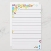 フェミニンな花のパーソナライズな静止した 便箋 (正面/裏面)