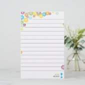 フェミニンな花のパーソナライズな静止した 便箋 (スタンド正面)