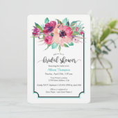フェミニンな花束のブライダルシャワー 招待状 (スタンド正面)