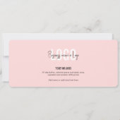 フェミニンイベントモダンチケット会社ギフト券 招待状 (裏面)