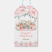フェミニンウッドランドソフトパステルピンクのバラありがとう ギフトタグ (正面)