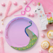 フェミニンエレガント孔雀ブライダルシャワー ペーパープレート (パーティー)