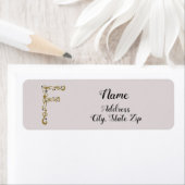 フェミニンエレガント金ゴールド文字Fモノグラムイニシャル ラベル (インサイチュ)