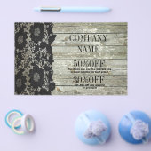 フェミニンカントリーシックなブラックレース納屋の木材 チラシ (シングル)