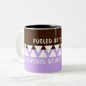 フェミニンストライプのタイポグラフィ | コーヒーママ引用文 ツートーンマグカップ (正面左)