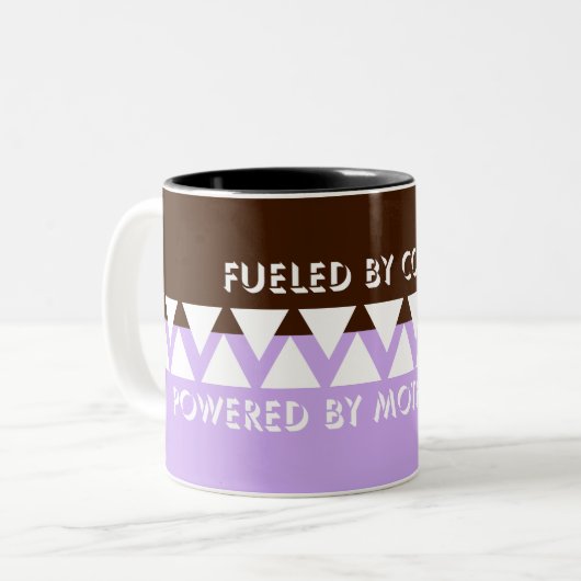 フェミニンストライプのタイポグラフィ | コーヒーママ引用文 ツートーンマグカップ (正面左)
