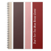 フェミニンストライプコーヒーママ引用文 ノートブック (正面)