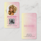 フェミニンソーシャルメディアバラ金ゴールドピンクグリッター 名刺 (正面/裏面)
