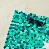 フェミニンティール（緑がかった色）モダンミニマルヴィンテージ ビーチタオル (インサイチュ)