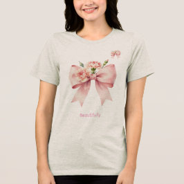 フェミニンパステルフラワーモチーフアート トライブレンドTシャツ