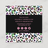 フェミニンパーソナルトレーナーヒョウ印刷 スクエア名刺 (裏面)