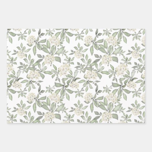 フェミニンピンクのバラの水彩花 ラッピングペーパーシート (正面2)