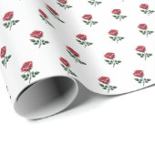 フェミニンピンクの水彩ローズ ラッピングペーパー (ロールコーナー)