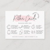 フェミニンピンクピラーキャンドル気に指示 名刺 (正面)