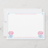 フェミニンピンクブルーダブルハピネスチャイナ サンキューカード (正面)