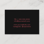 フェミニンピンクリップ&ブラックメイクアップ美しいサロン 名刺 (裏面)