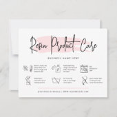 フェミニンピンク水彩樹脂製品ガイ気にド サンキューカード (正面)