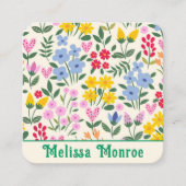 フェミニンフローラカラフルハート スクエア名刺 (正面)