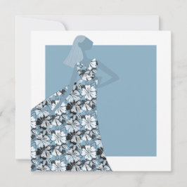 フェミニンフローラガーデンパーティーファッションイラストレーション 招待状