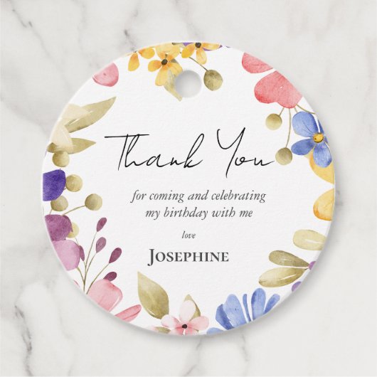 フェミニンフローラリース誕生日 フェイバータグ (正面)