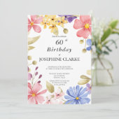 フェミニンフローラリース60th誕生日パーティー 招待状 (スタンド正面)
