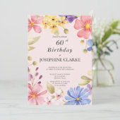 フェミニンフローラリース60th誕生日パーティー 招待状 (スタンド正面)