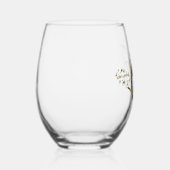 フェミニンフローラレターCモノグラムイニシャル ステムなしワイングラス (右)