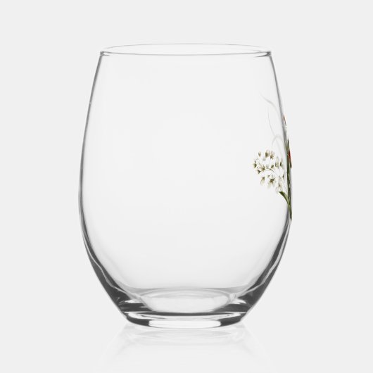 フェミニンフローラレターCモノグラムイニシャル ステムなしワイングラス (右)