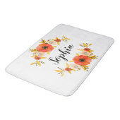 フェミニンフローラ水色リースカスタム文字 バスマット (アングル)