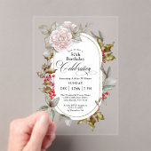フェミニンフローラ12月50誕生祝い アクリル招待状 (インサイチュ (ポータブル))